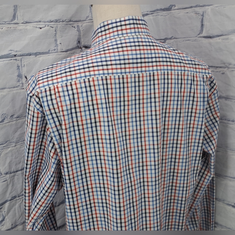 Barbour Men's Button Down Shirt Red Blue Check Bowburn Large - Picture 10 of 16